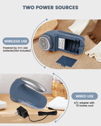 SUPER LINT Electric Sweater Shaver Fuzz Pill Bobble Remover for Fabric Fleece Curtains Clothes, Marine Blue & Silver