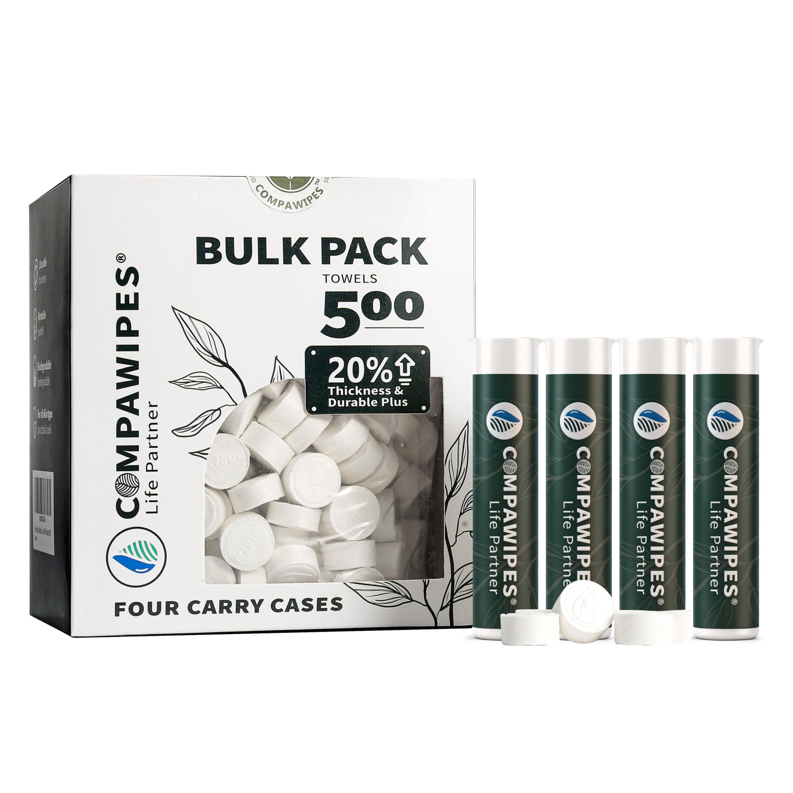 500 PCS Compressed Towel Tablets - Travel Disposable Towels, Compressed Hiking Toilet Paper, Wilderness Wipes, Compact Toilet Paper, Disposable Compressed Face Towel for Camping, Backpacking & Beauty