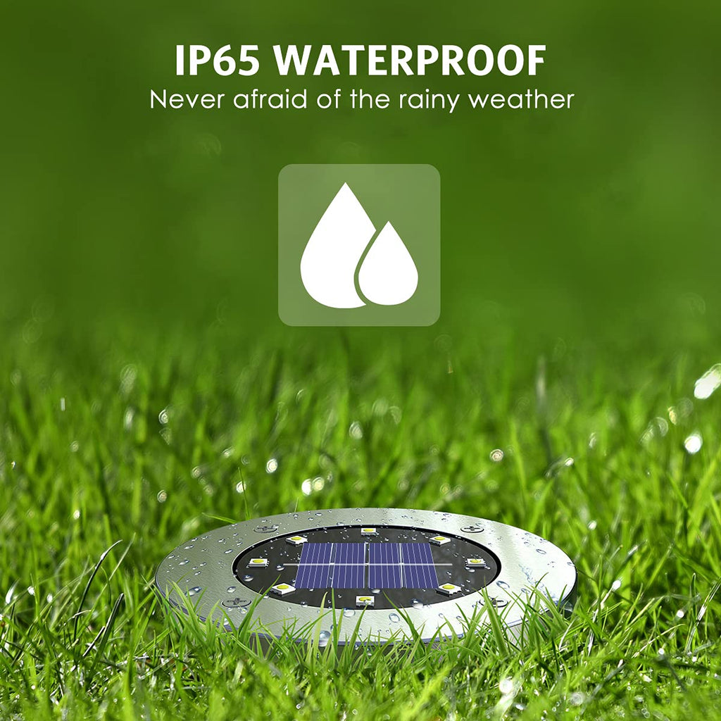 OULONGER Solar Ground Lights 16 Packs, Garden Solar Outdoor Waterproof Pathway Bright In-Ground Landscape Lights for Patio, Lawn, Yard, Driveway, Step and Walkway White Light