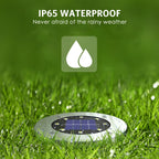 OULONGER Solar Ground Lights 16 Packs, Garden Solar Outdoor Waterproof Pathway Bright In-Ground Landscape Lights for Patio, Lawn, Yard, Driveway, Step and Walkway White Light