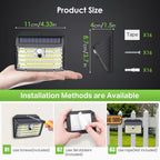 [16 Packs] Solar Motion Lights Outdoor, Ultra Bright Solar Fence Lights with Motion Sensor, IP65 Waterproof Security Light 3 Modes, 270° Lighting Angle, Wall Lights for Deck Patio Fence Garage Door