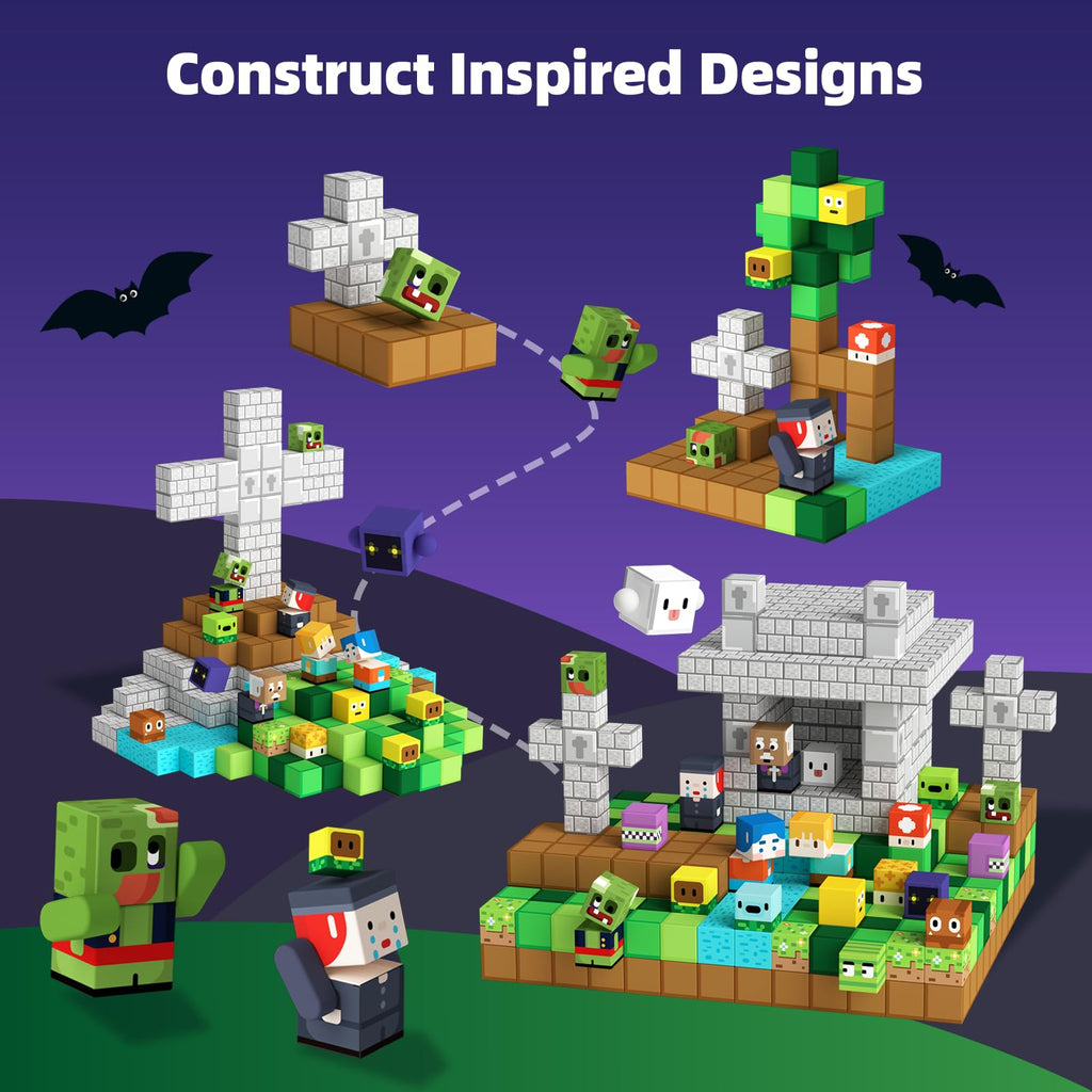 GobiDex Magnetic Blocks Kids Toys for Boys Girls 3+, Build MagWonder World with Zomblock Magnets Cubes, Upgraded STEM Game-Based Building Sensory Gift for Birthday