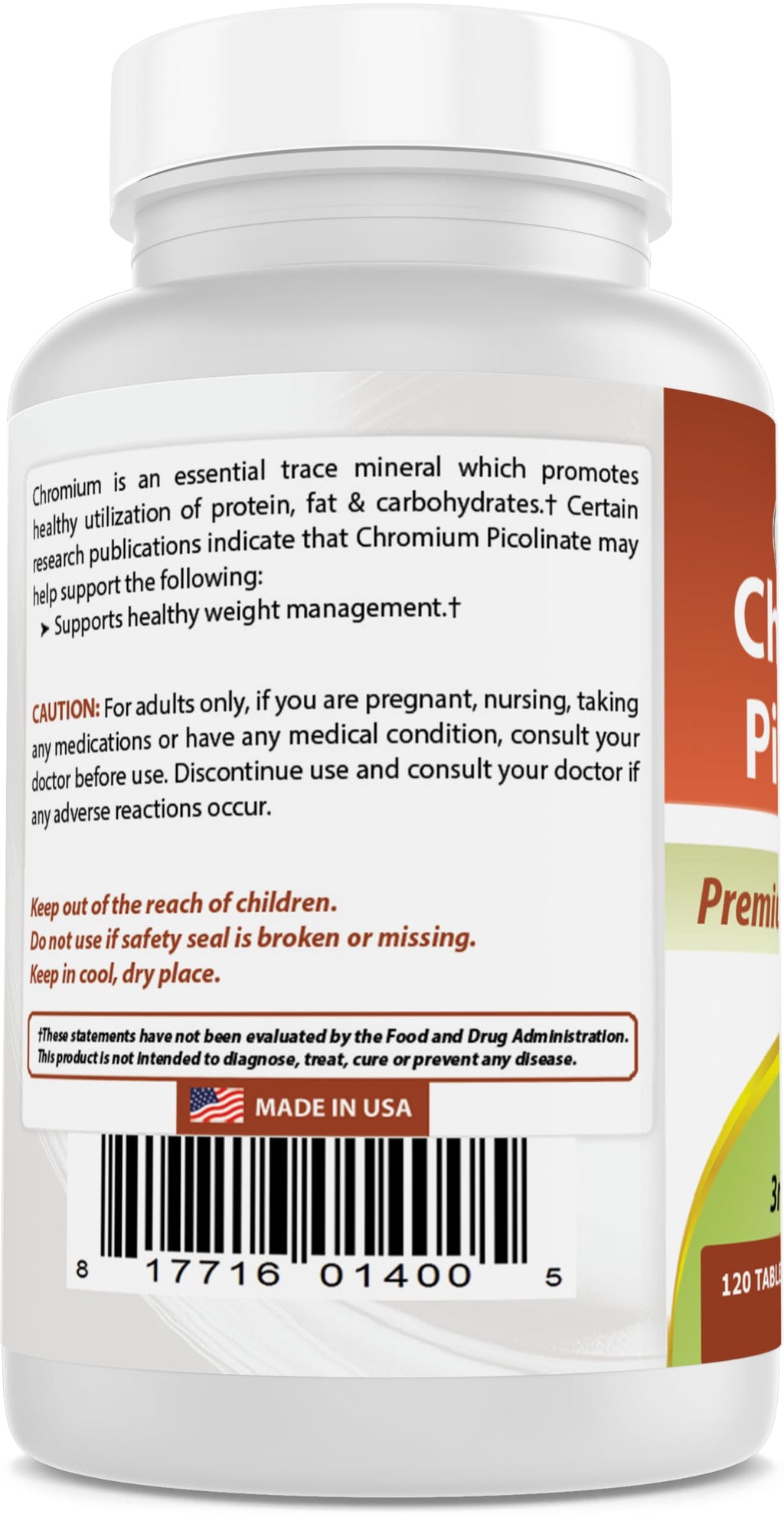 Best Naturals Chromium Picolinate 1000mcg 240 Tablets (Pack of 2)