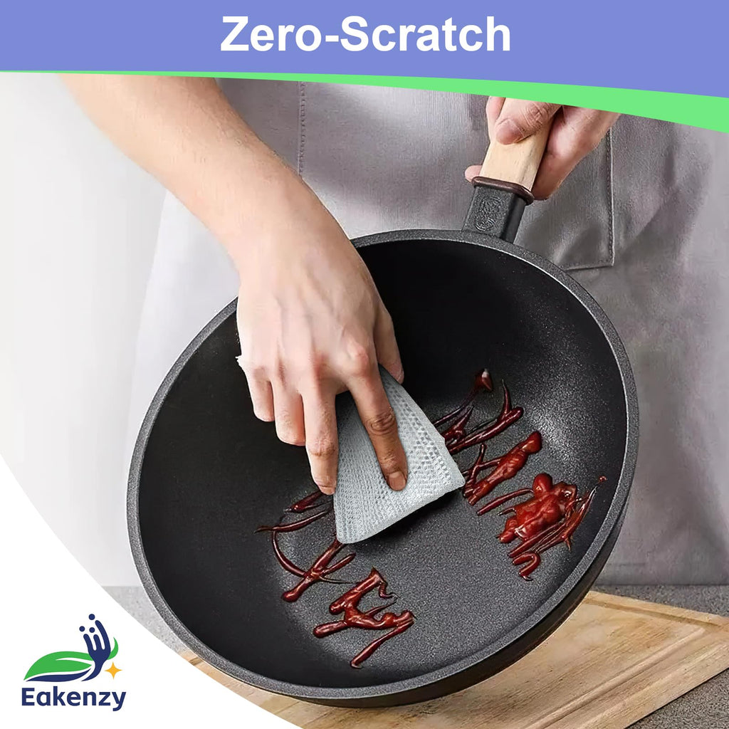Eakenzy Non Scratch Wire Dishcloth, Multipurpose Wire Dishwashing Rag for Wet and Dry, Steel Cloth for Washing Dishes, Rust Removal Cleaning Cloth Kitchen, No Odor, Double Layer, 60 Pack