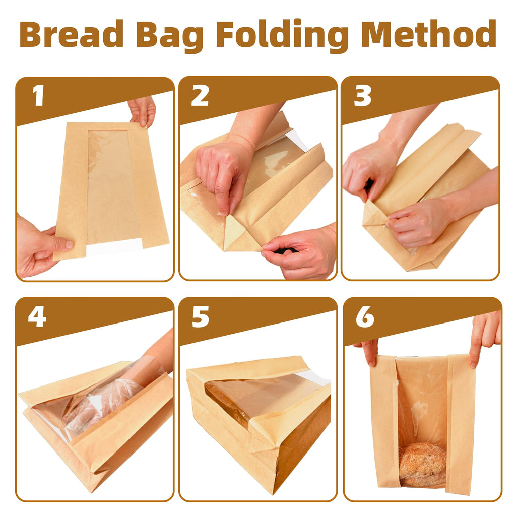 Homrelaxy 31 Pcs Paper Bread Bags for Homemade Bread Sourdough with Window