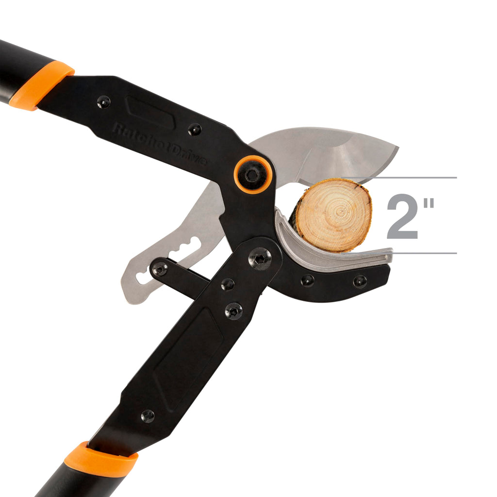Fiskars 32" Ratchet Drive Garden Anvil Loppers, 2" Cut Capacity