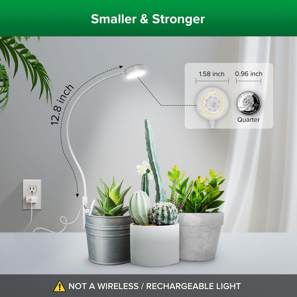 SANSI Clip On Grow Lights for Indoor Plants, LED Full Spectrum, 5W 2-Pack