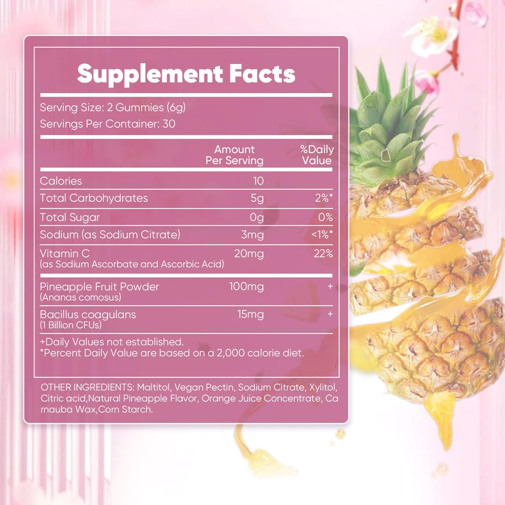 BIWQTY Feminine Balance Gummies for Women, Pineapple Gummies for Women pH, Women’s Health Probiotics - pH Balance, Healthy Odor, Flora, Vaginal & Gut Health, Immune Support (1)