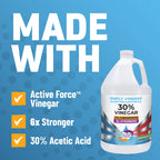 Simply Vinegar 30% Vinegar – Pure Concentrated Active-Force Vinegar for Cleaning, Home, and Garden, 128 oz