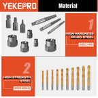 YEKEPRO 40 Pcs Bolt & Screw Extractor Set with Left Hand Cobalt Drill Bit Set, Easy Out Broken Stripped Screw Removal Tool for Damaged, Frozen, Studs, Rusted, Rounded-Off Bolts, Nuts & Screws, T15139