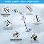 Hibbent All Metal 10'' Rain Shower Head with 16'' Extension Arm, Chrome