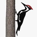 JEWLOVE Woodpecker Metal Yard Decor, Red Head Bird Garden Art