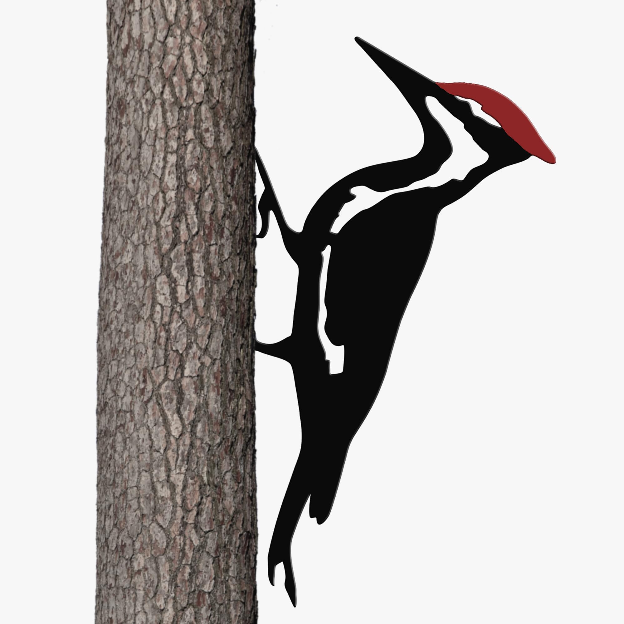 JEWLOVE Woodpecker Metal Yard Decor, Red Head Bird Garden Art