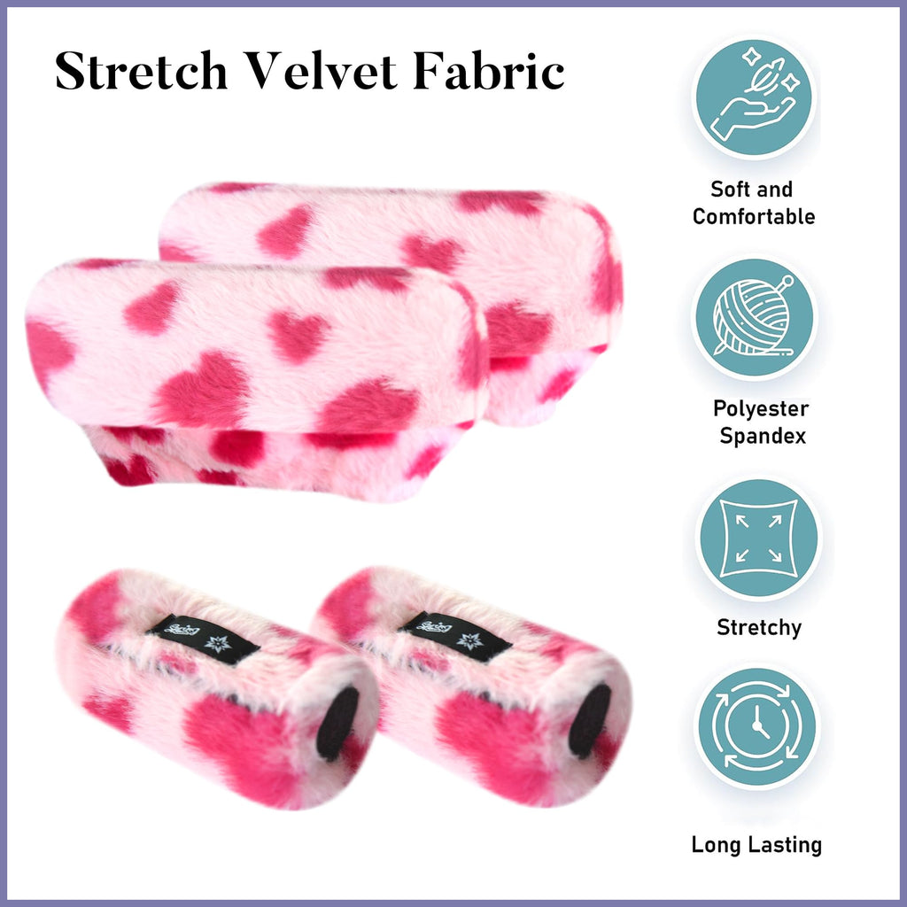 SPRING SEAON Plush Padded Crutches Covers underarm Crutch Pads Non Slip Padding Cushion Crutch Accessories(pink heart)