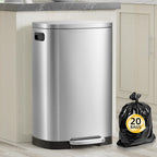 KdbK Kitchen Trash Can with Lid, 13 Gal Stainless Steel Pedal Garbage Can