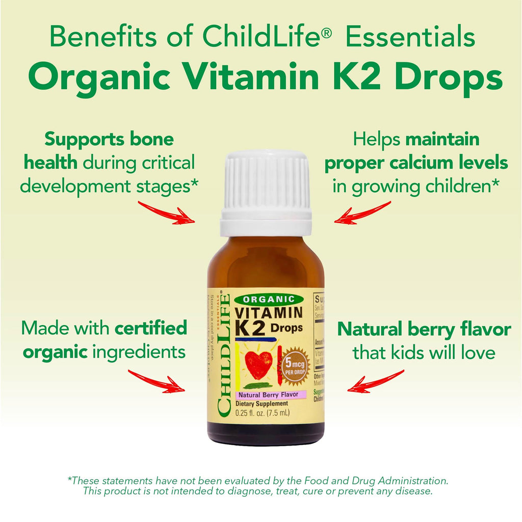 ChildLife Essentials Organic Vitamin K2 Drops 0.25 Fl Oz (Pack of 1)