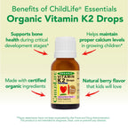 ChildLife Essentials Organic Vitamin K2 Drops 0.25 Fl Oz (Pack of 1)