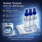Crizal Lens Cleaning Kit – 3 Cloths +3 Solutions – Designed & Tested for AR-Coated Lenses – Complete AR Lens Care System