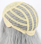 Topcosplay Men Wigs and Beard Set Long Gray Cosplay Halloween Costume Party Wizard Wig