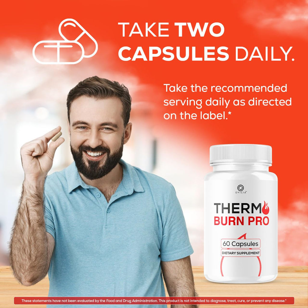 (3 Pack) Thermo Burn Pro Capsules - Official Thermoburn Pro Pills Advanced Support For Maximum Strength With Natural Ingredients Vitamins ThermoburnPro For Health & Wellness, 180 Capsules For 3 Months