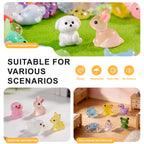 200 pcs Luminous Mini Resin Animals Many Styles Variety Tiny Animals Figures Miniature Little Small Animal Figurines Bulk for Micro Fairy Garden Landscape Accessories Hide Crafts Decor Aquarium