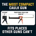SILIGUN™ Gen-3 Compact Caulking Gun - No Drip Caulk Gun - Patented Design - Lightweight ABS Frame