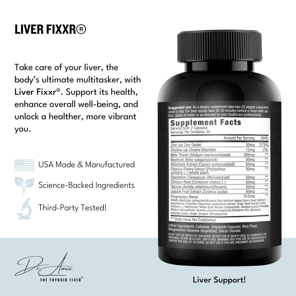 Fixxr Liver by Dr. Amie | Liver Support Supplement | Supports Liver, Digestion, Immune System, and Boosts Energy & Vitality | 30 Day Supply, 60 Capsules