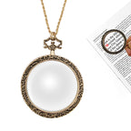 YYHSND 10X Magnifying Glass Necklace Magnifier Necklace Pendant Optical Magnifier with Chain Necklace for Library, Reading, Zooming and Jewelry (Color : Gold)