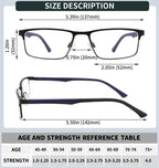 READITEASY 3 Pack Reading Glasses Men 1.0 Blue Light Blocking, Readers Men with Spring Hinge Reduce Eyestrain/UV/Dryness, Mens Reading Glasses 1.0+