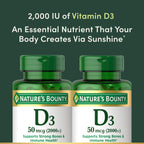 Nature's Bounty Vitamin D3, Supports Immune System and Bone Health, 50mcg, 150 Softgels (Pack of 4)