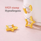 FindChic Star Huggie Earrings for Women, 14K Gold Plated Small Star Hoops