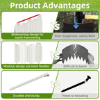 Ruppence 40Pcs 42ft White Garden Edging Border, Plastic Landscape Edging