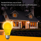 Gonhom Dusk to Dawn Bug Light Bulb Outdoor,2 Pack Amber Bug Light Bulb,Auto On/Off,10W(100W Equivalent),E26 Base,Bug Lights for Outside.Home Hallway Porch Lights.Decorative Lamps.Bedroom
