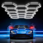 HYPERLITE Gen II Hexagon Garage Lights: 399W 39900LM 14 Grids Hexagon Led Light, 6500K Ultra Bright Honeycomb Hex Lights, Easy Install, Durable Design for Garage, Car Detailing, Workshops, Shops, Gym