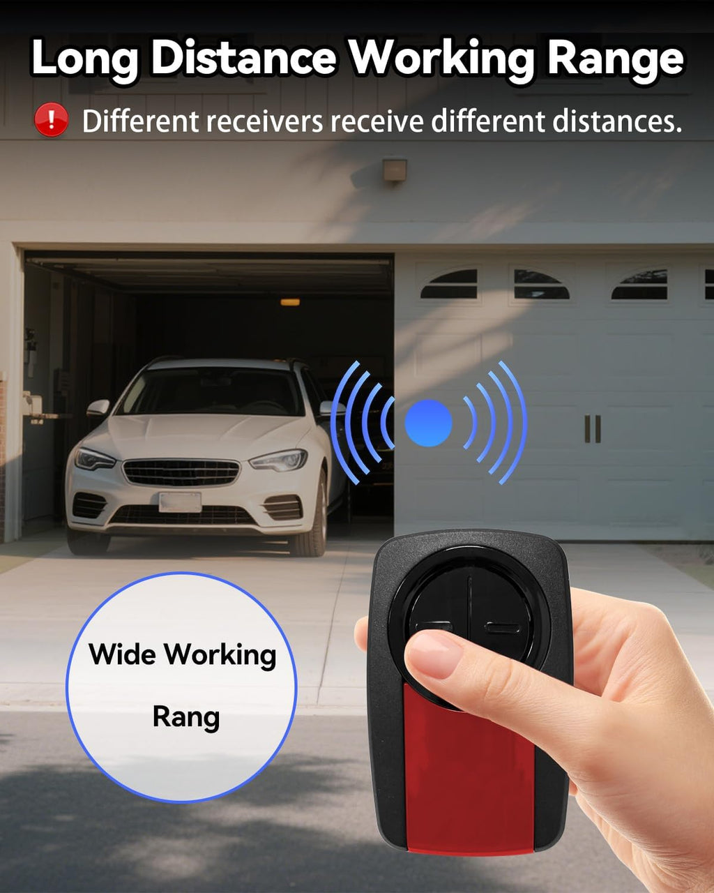 380UT Chamberlain klik5u-bk2 klik3u-bk Garage Door Opener Remote Clicker, 375UT Universal Garage Door Remote for Lift Master Craftsman Genie, Dip Switch (Black+Red)
