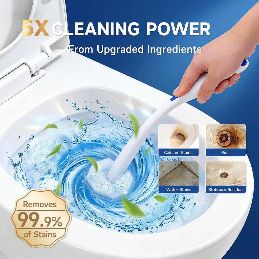 50 Count Toilet Wand Refills Compatible for Clorox, 5X Cleaning Power Toilet Bowl Cleaners & High-Density Disposable Toilet Brush Scrubber - No Falling Apart, Instant Foam Cleaning