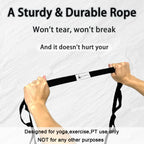 Stretching Strap Yoga Strap with Loops, Stretch Straps for Physical Therapy, Non-Elastic Exercise Strap for Pilates, Dance and Gymnastics with Workout Guide (Black+Black)