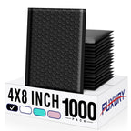 Fuxury Black Bubble Mailers 4x8" Padded Envelopes 1000Pack