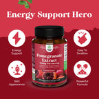 Advanced Antioxidant Superfood Pomegranate Supplement - Natural Pomegranate Extract Polyphenols Supplement for Heart Health and Joint Support - Reds Superfood Powder Capsules for Men and Women - 120ct