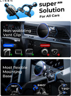 LISEN 15W MagSafe Car Mount Charger, Magnetic Phone Holders for Your Car
