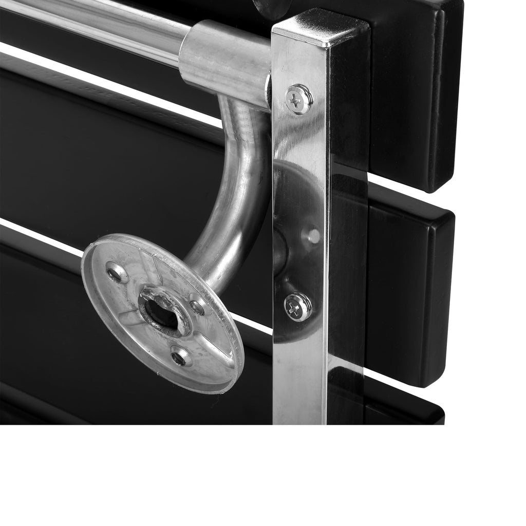 17 Inchs Folding Shower Seat Wall Mounted, Foldable Shower Bench for Small Spaces, 400lb Capacity (Black)