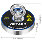 Grtard 1000LBS Fishing Magnet Kit with Case for Men's Gifts, 3.54-inch Diameter Magnet Fishing Combined Strong Pulling Force for Magnetic Fishing and Heavy Duty Use, Gifts for Men, Dad, Husband