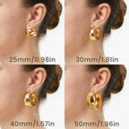 LOUMILEO 24MM Wide Thick Gold Hoop Earrings for Women Lightweight 30MM