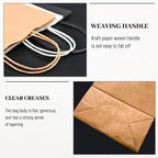 LIHOMR Gift Bags 5.9"x3.15"x8.25" 100pcs Brown Kraft Paper Bag with Handles