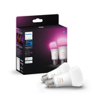 Philips Hue Smart 60W A19 LED Bulb - White and Color Ambiance Color-Changing Light - 2 Pack - 800LM - E26 - Indoor - Control with Hue App - Works with Alexa, Google Assistant and Apple Homekit
