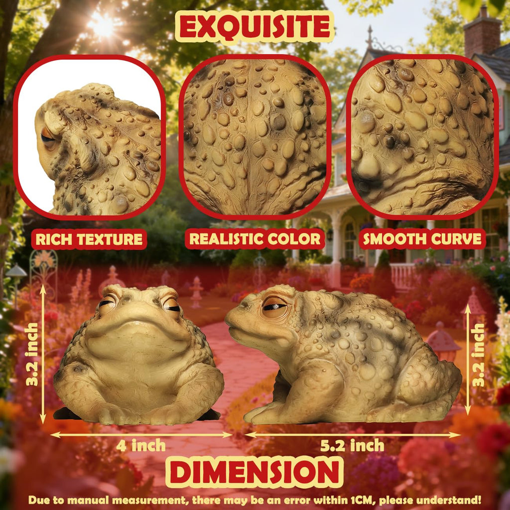 Sunthus Toad Frog Figurine for Outside Garden Resin Statue Outdoor