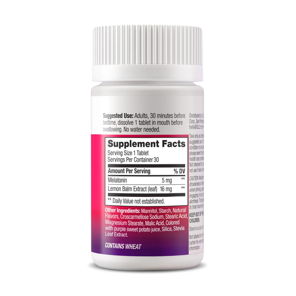 OLLY Extra Strength Sleep Fast Dissolve Tablets, 5mg Melatonin, Vegan, Strawberry - 30ct (Pack of 2)