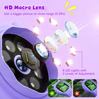 Microscope for Kids - Mini Pocket Handheld Microscope for Toddlers-STEM Educational Science Kit Toys for Christmas Birthday Gifts Toys for 5 6 7 8 9 10 11 12 Year Old Girls（Purple）