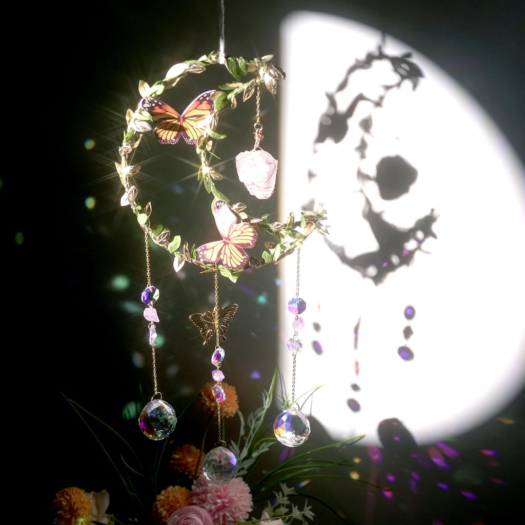 Suncatcher - Amethyst Moon Crystal Sun Catcher Window Hanging