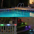 Herzila 12 Pack Solar Deck Lights, RGB Color Changing Christmas Solar Fence Lights, Waterproof Step Lights for Outside, Step, Fence, Deck, Stair, Pool and Yard